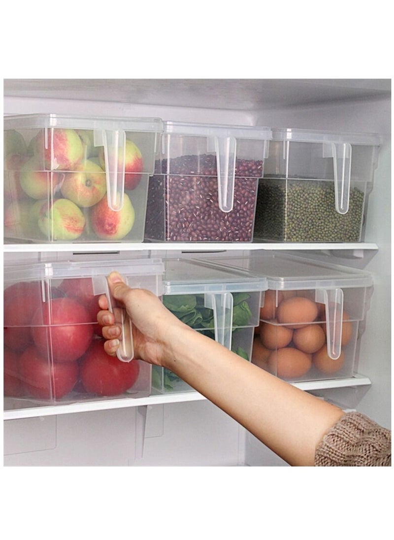 6-Piece Fridge Plastic Food Storage Containers With Lids Clear 31x15x16cm