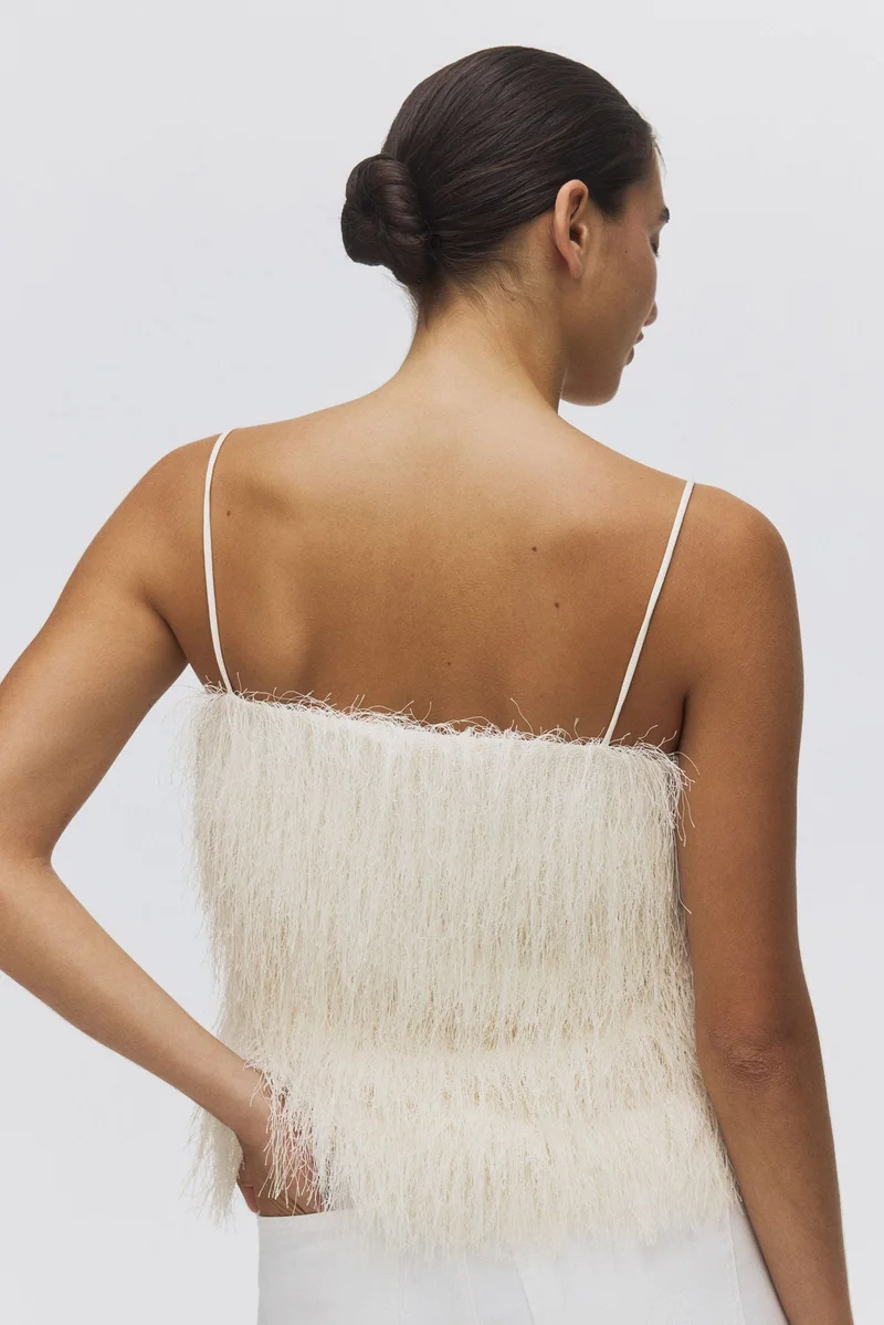 H&M Fringed strappy top