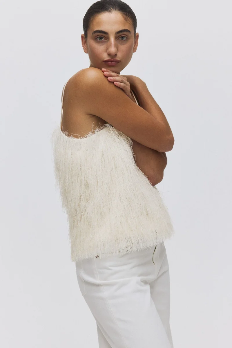H&M Fringed strappy top