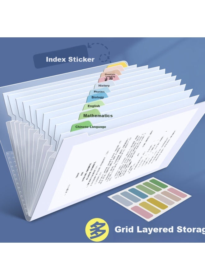 Simaa 8-grid حقيبة ظهر دب متعددة الطبقات لحفظ المستندات سعة تخزين كبيرة لحفظ أوراق الاختبار حقيبة قابلة للحمل للطلاب مشبك قرطاسية لتثبيت الأوراق إدخال صفحات لتصنيف أوراق الاختبار مشبك 1 قطعة 7120 - Image 2