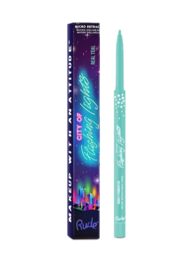 روود City of Flashing Lights Micro Retractable Liner Real Teal