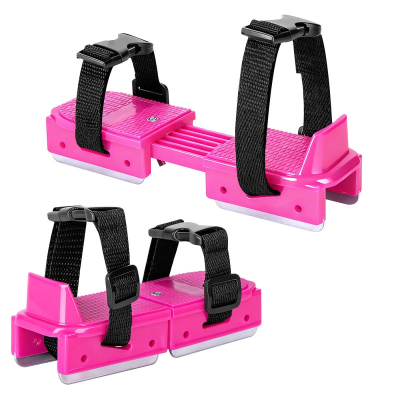 Shupakul 1 Pair Toddler Ice Skates, Adjustable Kids Ice Skates with Touch Fastener, Pink Double Runner Ice Skates for Toddler Winter Beginner Ski - Image 1
