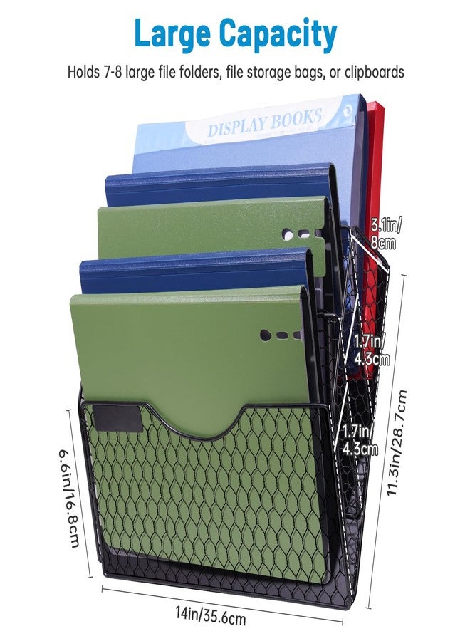 NiOffice 3-Pocket Magnetic File Organizer for Office and Home - Vertical Magazine and Mail Holder with No-Drill Mounting for Wall, Cabinet or Fridge (Black) - Image 4