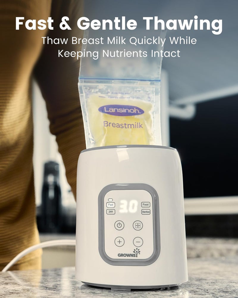 GROWNSY Bottle Warmer, GROWNSY 8-in-1 Fast Baby Milk Warmer with Timer for Breastmilk or Formula, Accurate Temperature Control, with Defrost, Sterili-zing, Keep, Heat Baby Food Jars Function  - Image 4