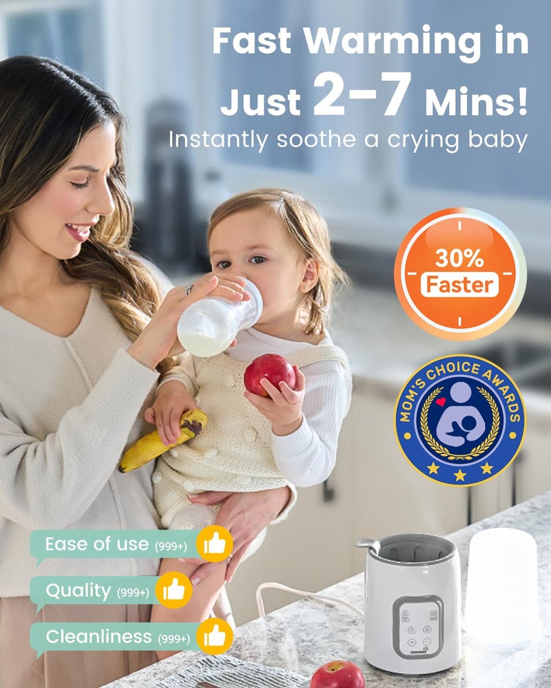 GROWNSY Bottle Warmer, GROWNSY 8-in-1 Fast Baby Milk Warmer with Timer for Breastmilk or Formula, Accurate Temperature Control, with Defrost, Sterili-zing, Keep, Heat Baby Food Jars Function  - Image 2