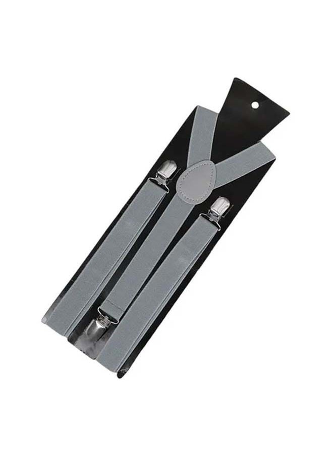NIBEMINENT Clip On Suspenders Elastic Y Shape Back Formal Braces Grey  - Image 4