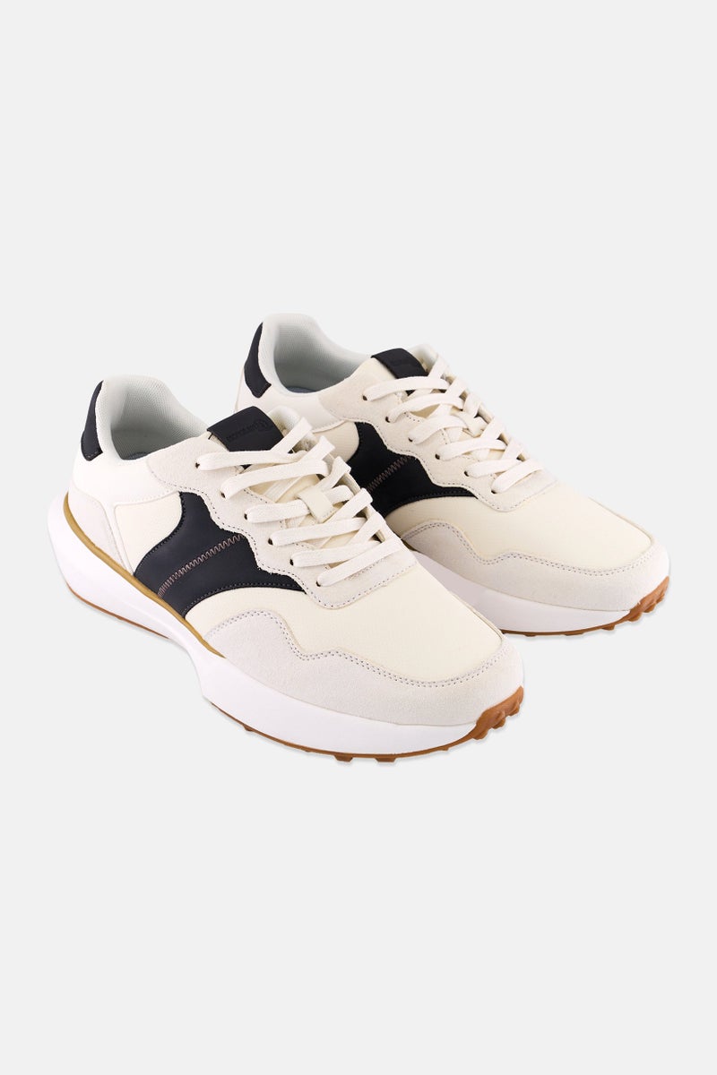 Nordland Men Suede Lace Up Shoes, Off White  - Image 1