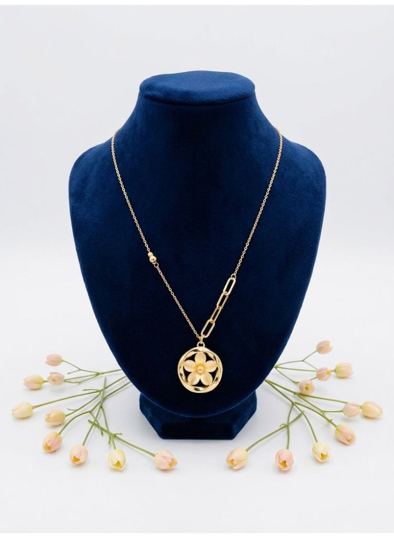 The Intermix Gems Gold Floral Pendant Necklace 18K - Image 2