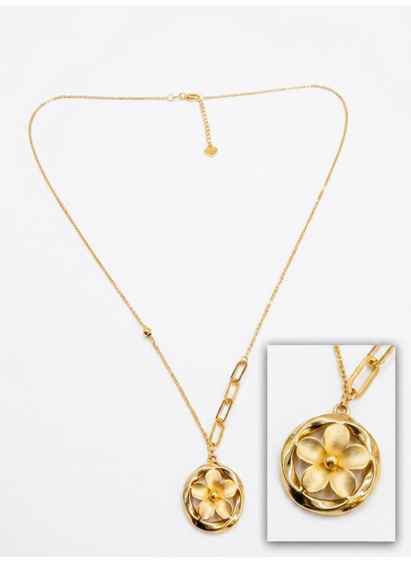 The Intermix Gems Gold Floral Pendant Necklace 18K - Image 4