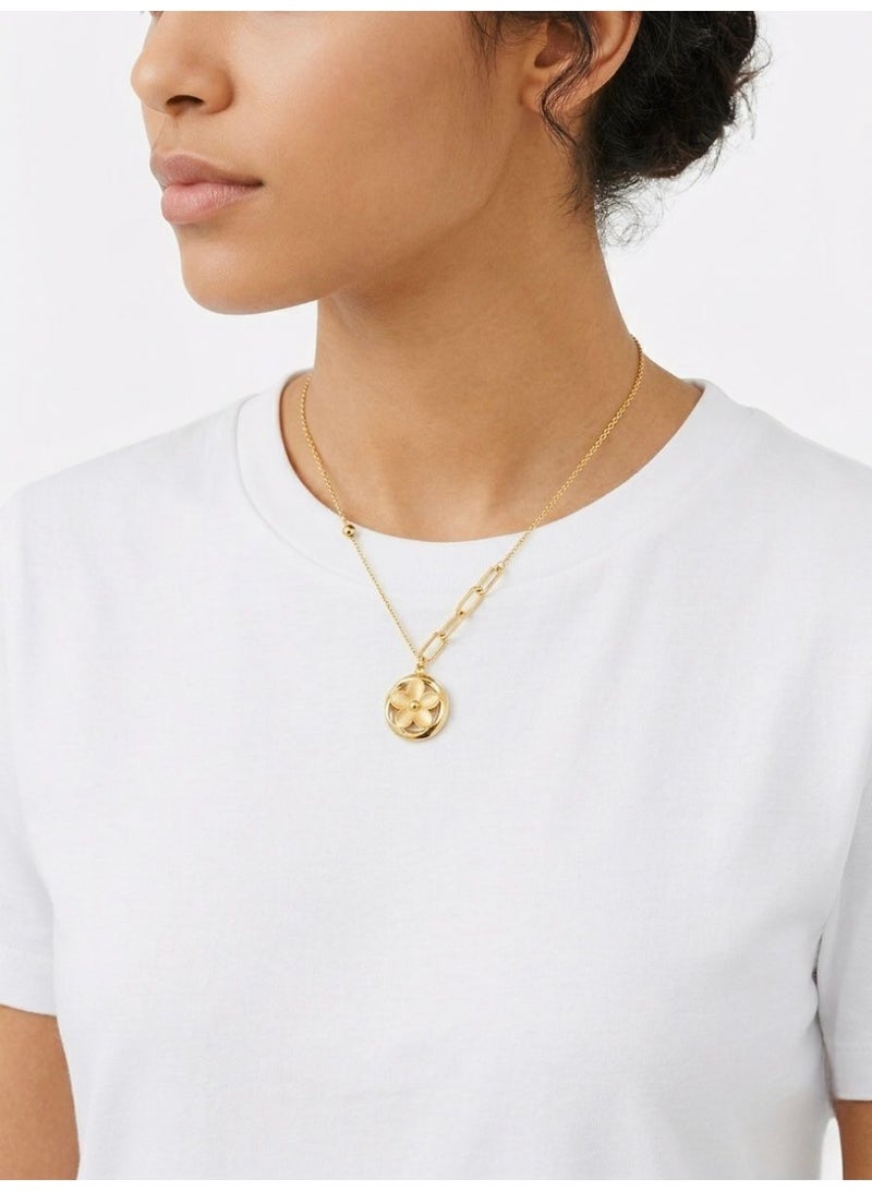 The Intermix Gems Gold Floral Pendant Necklace 18K - Image 3