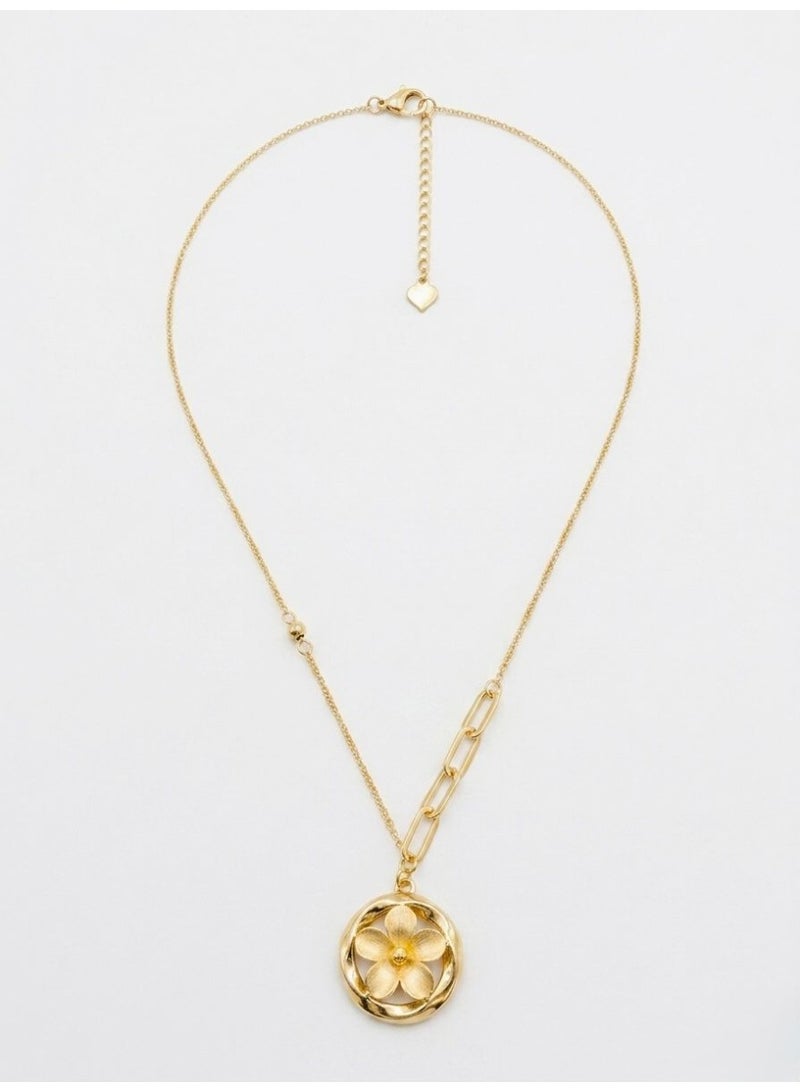 The Intermix Gems Gold Floral Pendant Necklace 18K - Image 1