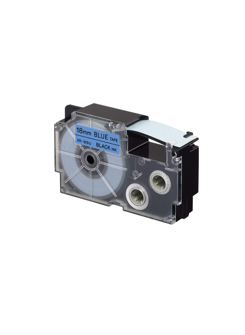 Casio tape cartridge black on blue tape XR-18BU1 - Image 2