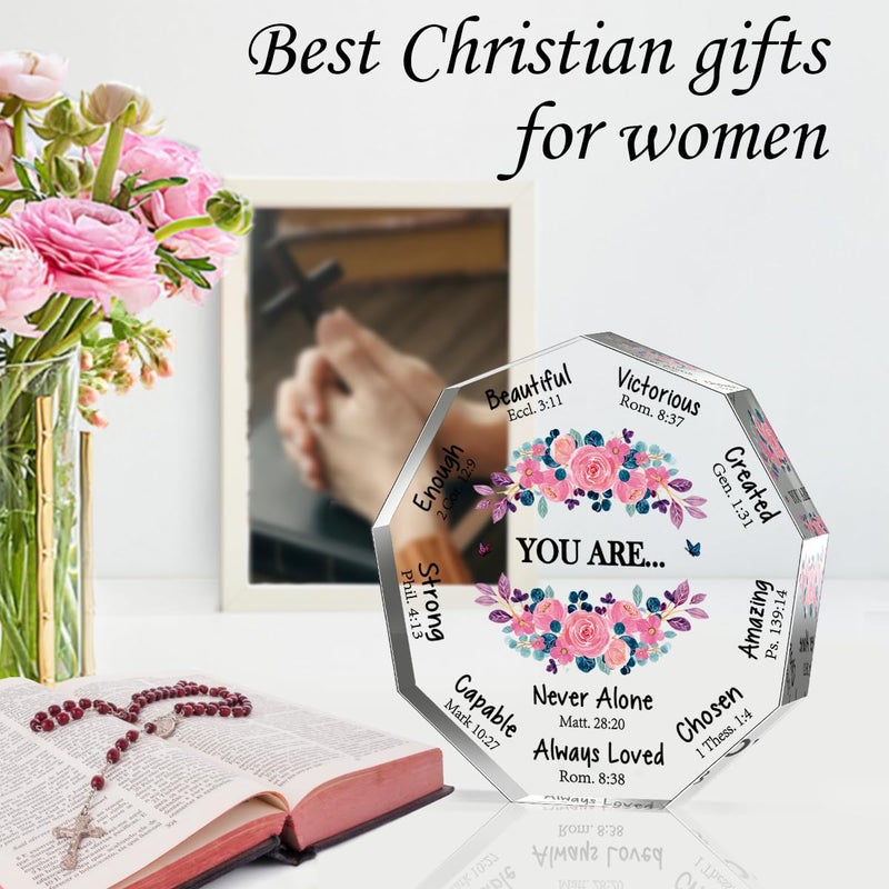 LuoHere Christian Gifts for Women Birthday Christmas Inspiration Religious Gifts Spiritual Catholic Pastor Wife Appreciation Gift for Women Her Mom Friends Sister Female Coworker Sister Christian Sign Plaque - Image 2