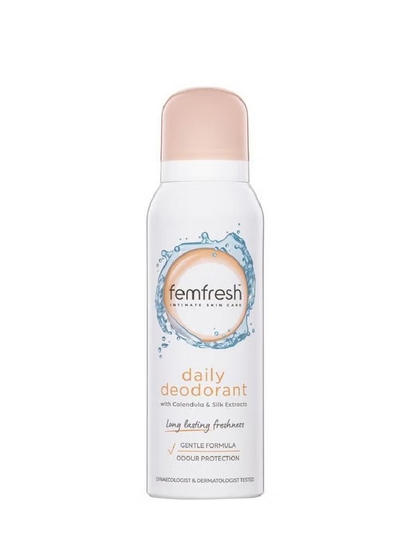 femfresh Daily Care Freshness Deodorant Spray With Moisuring Silk Extract For Intimate Feminine Areas Care Gentle Refreshing Fragrance And Long-Lasting Comfort Cleanliness Sense 125 ml - Image 1