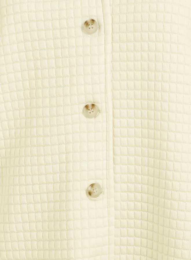 Styli Oversized Longline Textured Button Down Shacket