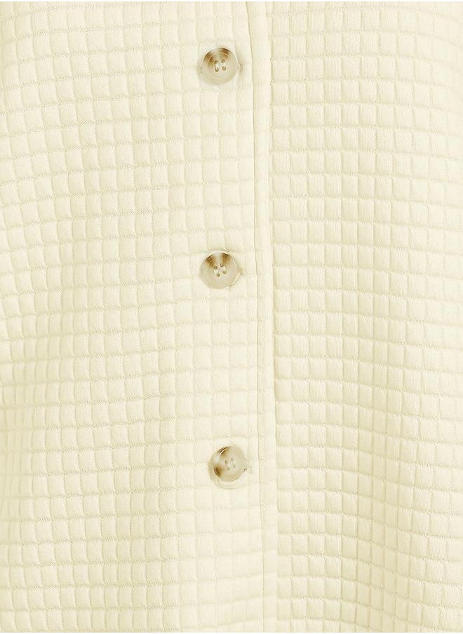 Styli - Oversized Longline Textured Button Down Shacket - Image 1