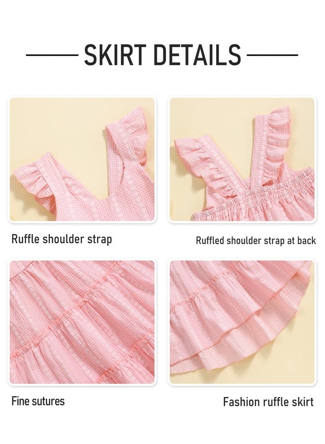 Hipea Toddler Girl Summer Dress Ruffle Halter Backless Princess Dress Casual Beach Stacked Layer Sundress Little Girl Dress Pink 4-5T - Image 5