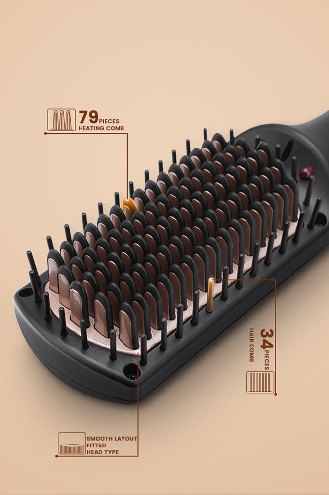 DSP Hair Dryer & Straightening Brush,6 Temp Settings (270℉-450℉),Negative Ion Ceramic Straightener Brush for Women, 11009 - Image 4