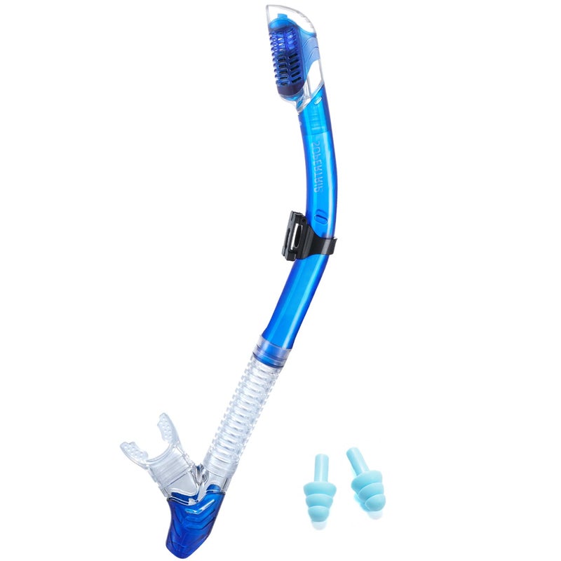 Supertrip Dry Snorkel Adult, Scuba Diving with Splash Guard and Top Valve, Freediving Snorkeling Swimming Snorkel for Adults Youth - Image 1