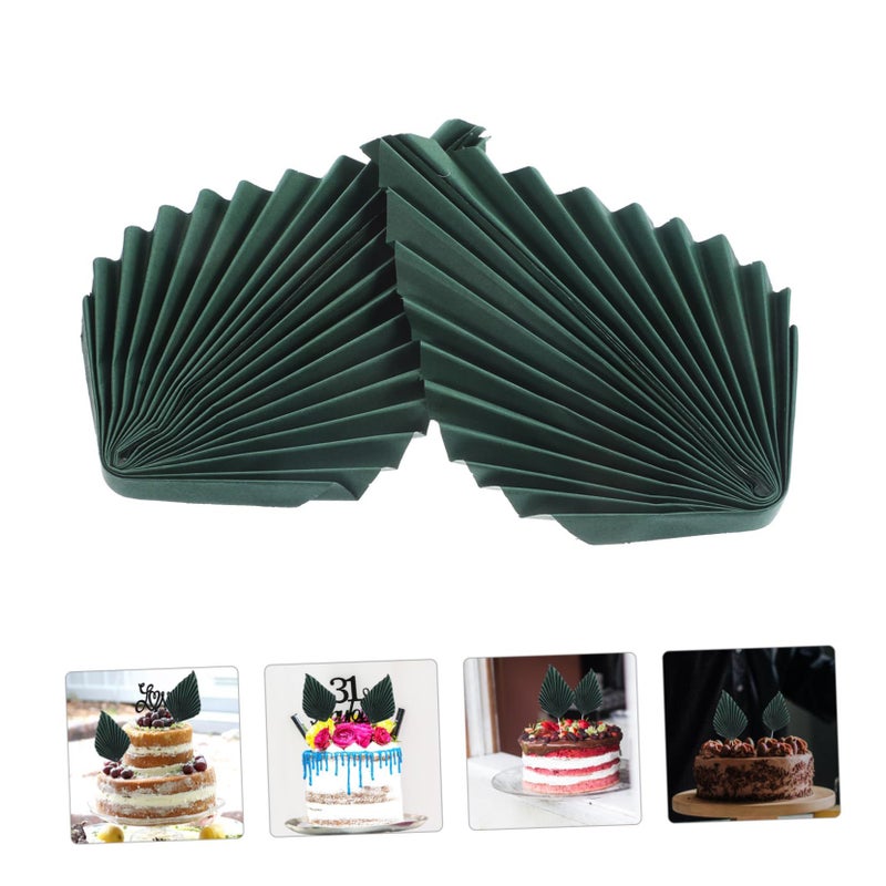 Palm Leaves Cake Topper Decorations Happy Birthday Cupcake Toppers Unique - Image 4