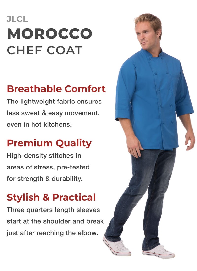 Chef Works Men's Morocco Chef Coat, Blue, XX-Large - Image 2