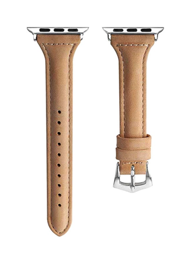 NIBEMINENT Replacement Band For Apple Watch Series 3 38mm Coffee - Image 1