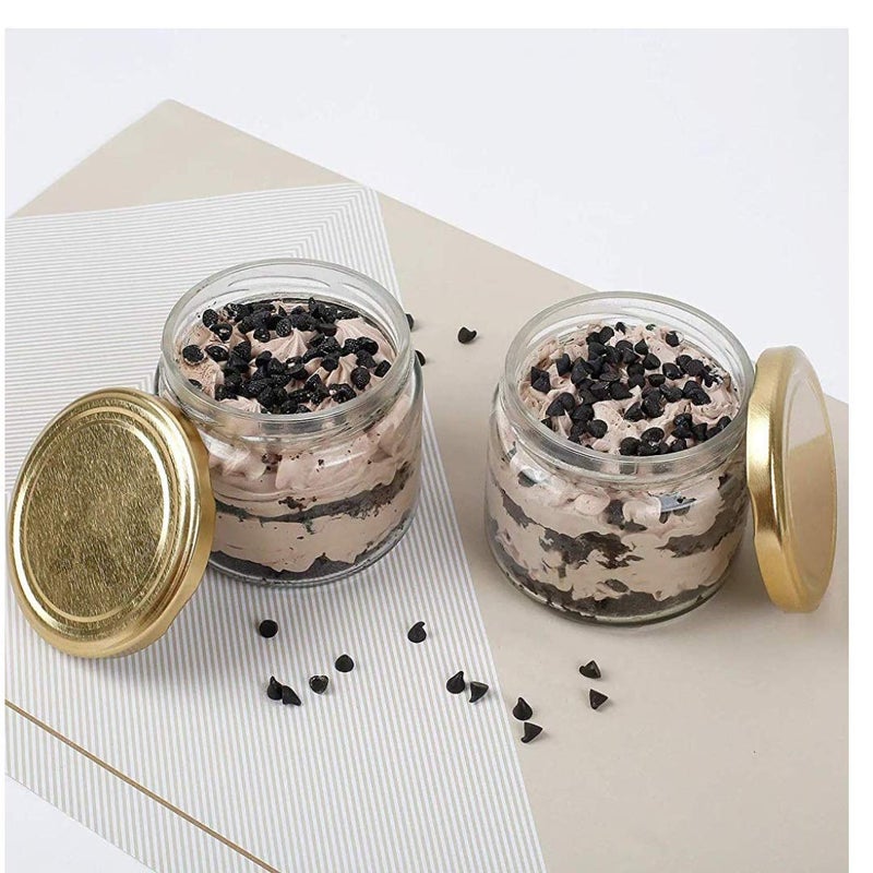 HAPPY BORN Small Glass Jars with lid 200 ml small glass container with lid Small Jar for Crafts Wedding Spices DIY and Candle Making Glass Jar Small Clear Pack of 6 - Image 2