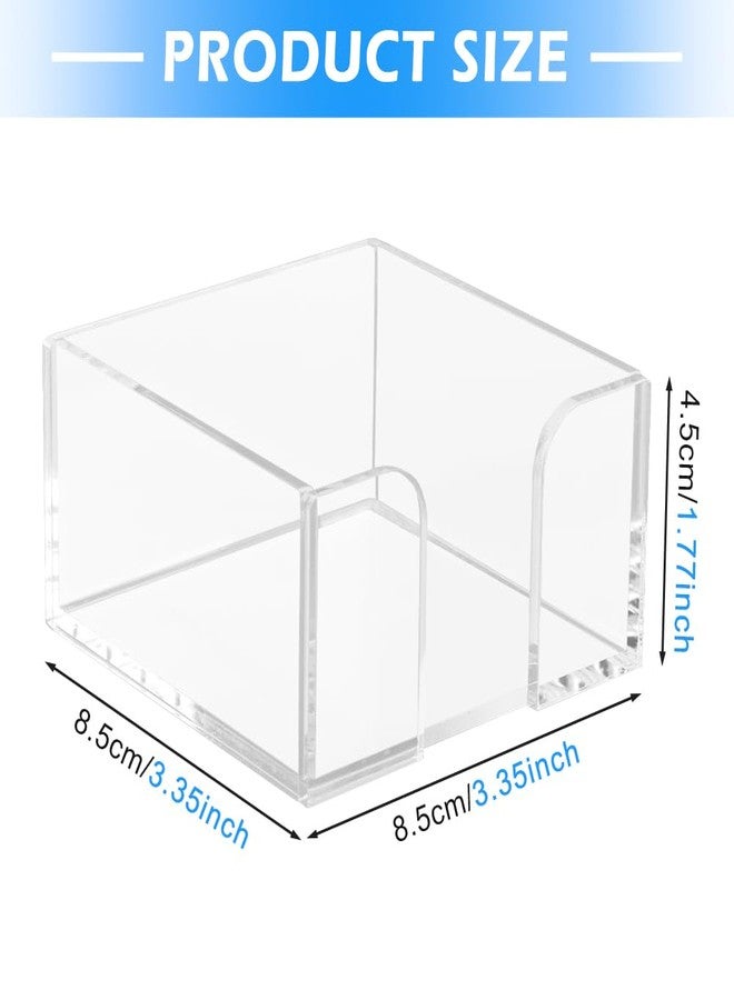 QWLWBU Acrylic Sticky Note Holder,3 x 3 Crystal Clear Acrylic Notepad Holder,Acrylic Sticky Note Dispenser Sticky Notepad Holder for Dorm Room and Office Desk Organizer - Image 2
