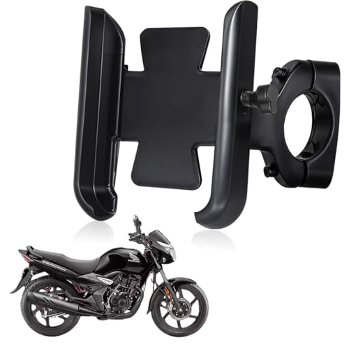 WHIPONE CNC Metal Bike Mobile Holder Compatible for Honda Unicorn, 360° Rotation Phone Mount Cradle for Bicycle & Motorcycle, Handlebar for All Smartphones, Anti-Slip, Full Grip (Black) - Image 1