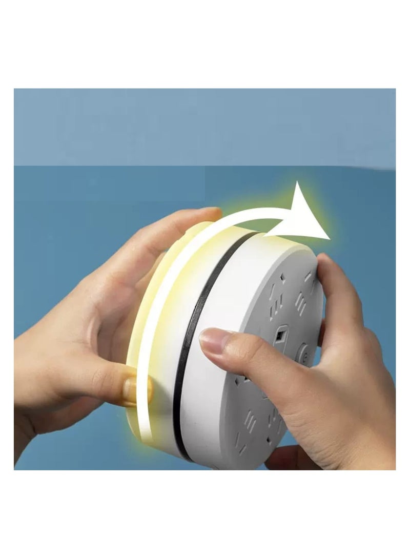 أمم سلك تمديد كهربائي دائري عالمي للمنزل والمكتب والسفر (أبيض دائري) - Image 4