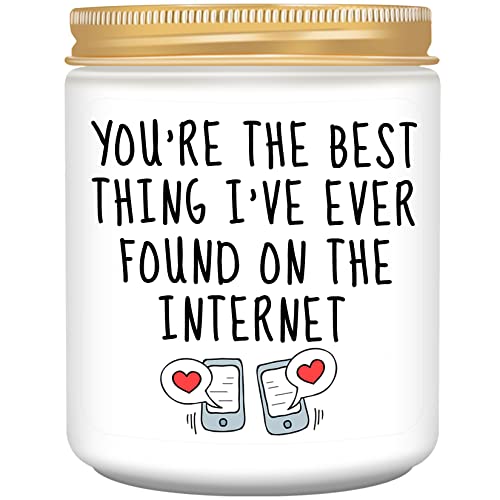 Homsolver Anniversary Birthday Wedding Gifts for Him Her, Funny Romantic Birthday Gifts for Women, Men, Boyfriend, Girlfriend, Wife, Best Friends, Funny Lavender Candle - Image 1