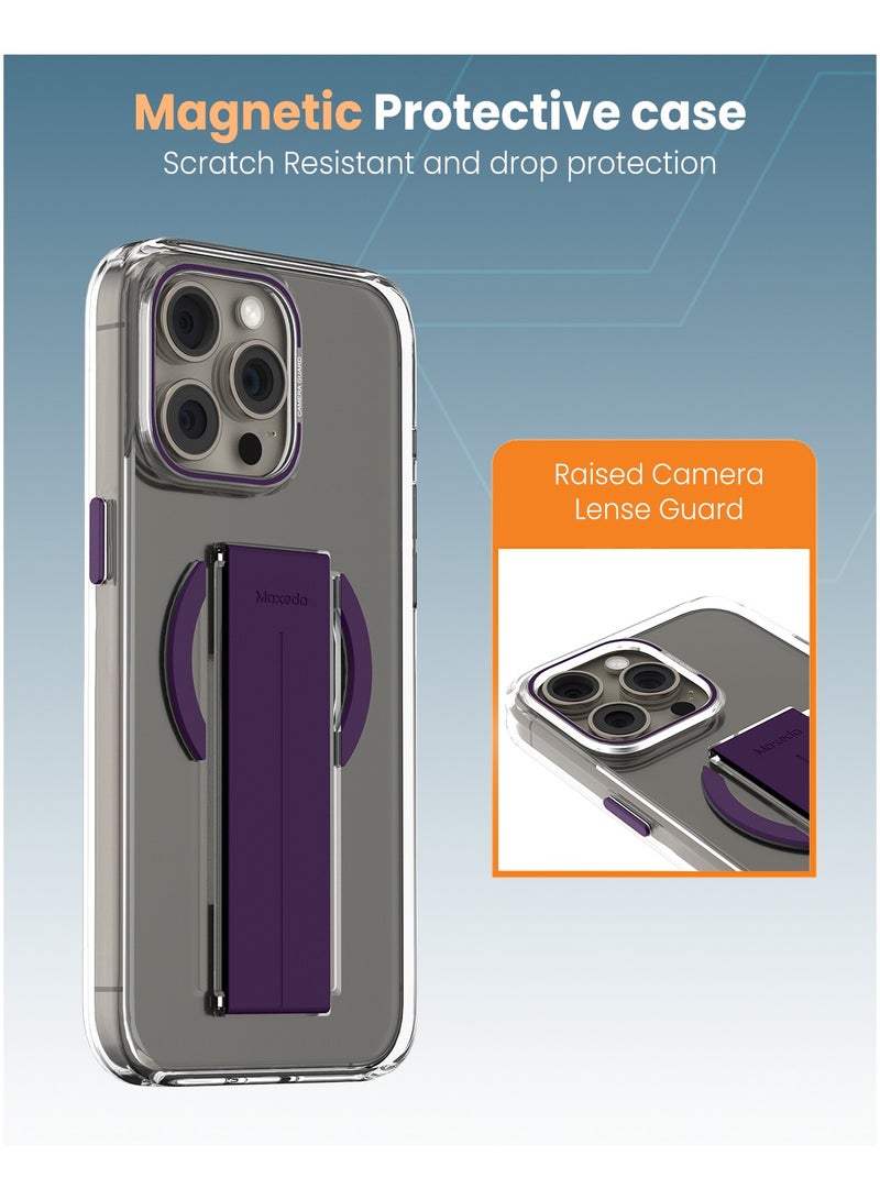 Moxedo Magnetic Protective Case Scratch Resistant Drop Protection Magsafe Technology Compatible for iPhone 15 Pro 6.1 inch - Purple - Image 2