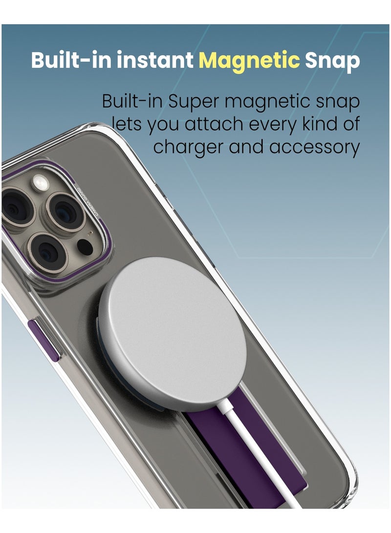 Moxedo Magnetic Protective Case Scratch Resistant Drop Protection Magsafe Technology Compatible for iPhone 15 Pro 6.1 inch - Purple - Image 3