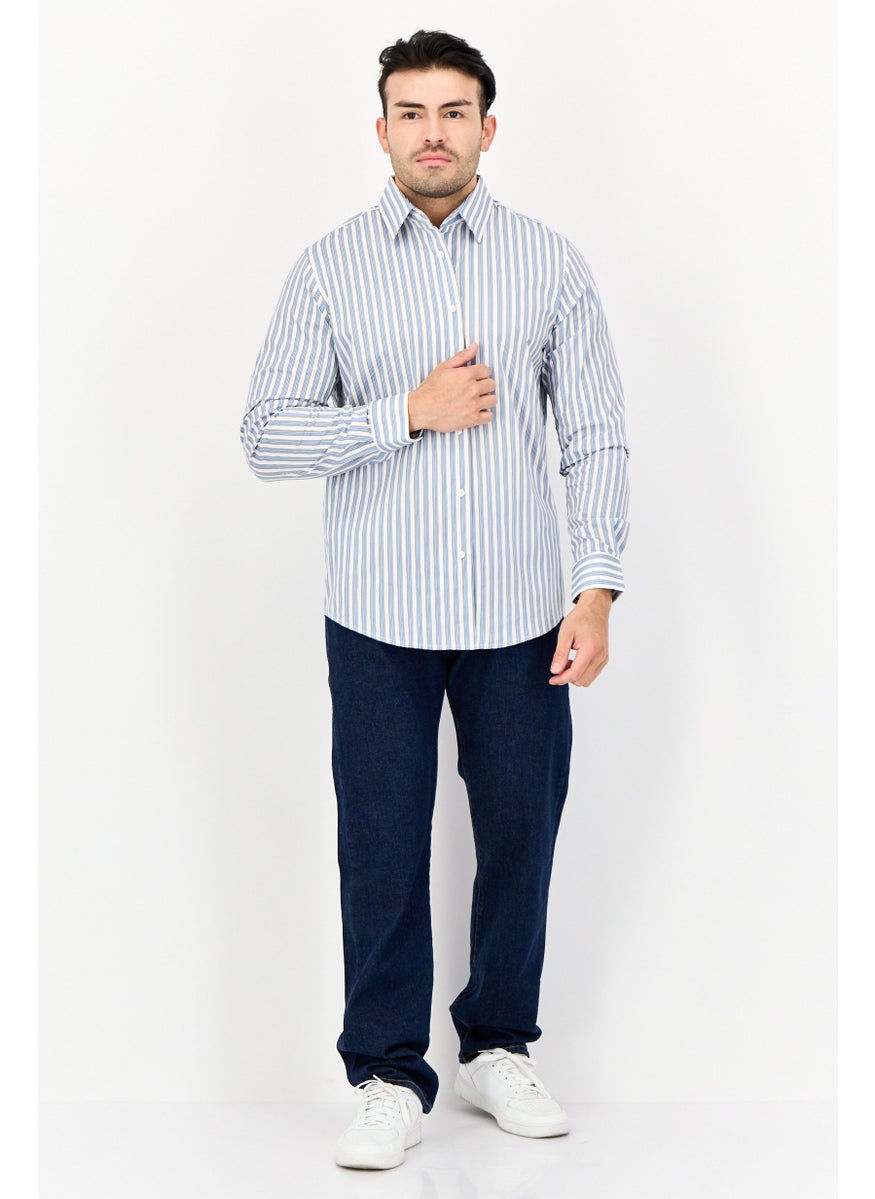 English Laundry Men Regular Fit Stripe Long Sleeves Casual Shirt, Multicolor  - Image 4