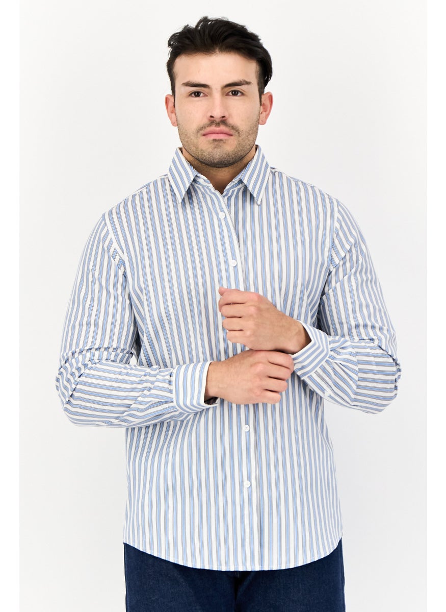English Laundry Men Regular Fit Stripe Long Sleeves Casual Shirt, Multicolor  - Image 1