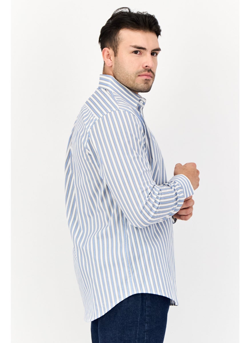 English Laundry Men Regular Fit Stripe Long Sleeves Casual Shirt, Multicolor  - Image 3
