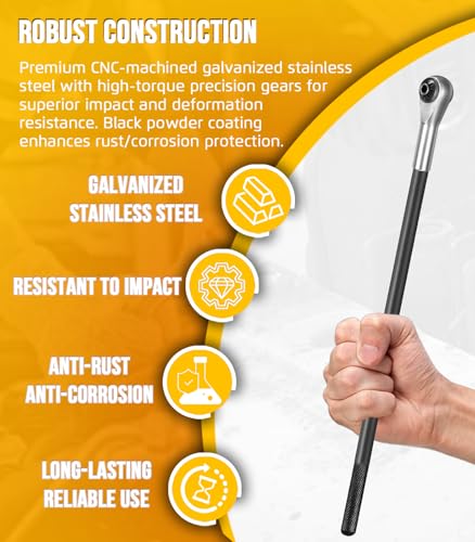 Krenlory 14540 Headlight Adjusting Ratchet Wrench for Ford, 4MM Hex Tool for Headlight Adjustment Screw - Image 5