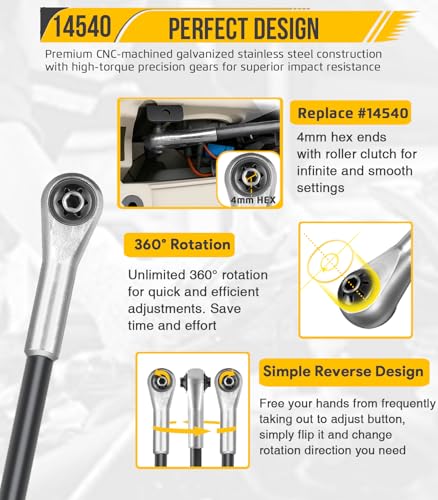 Krenlory 14540 Headlight Adjusting Ratchet Wrench for Ford, 4MM Hex Tool for Headlight Adjustment Screw - Image 3