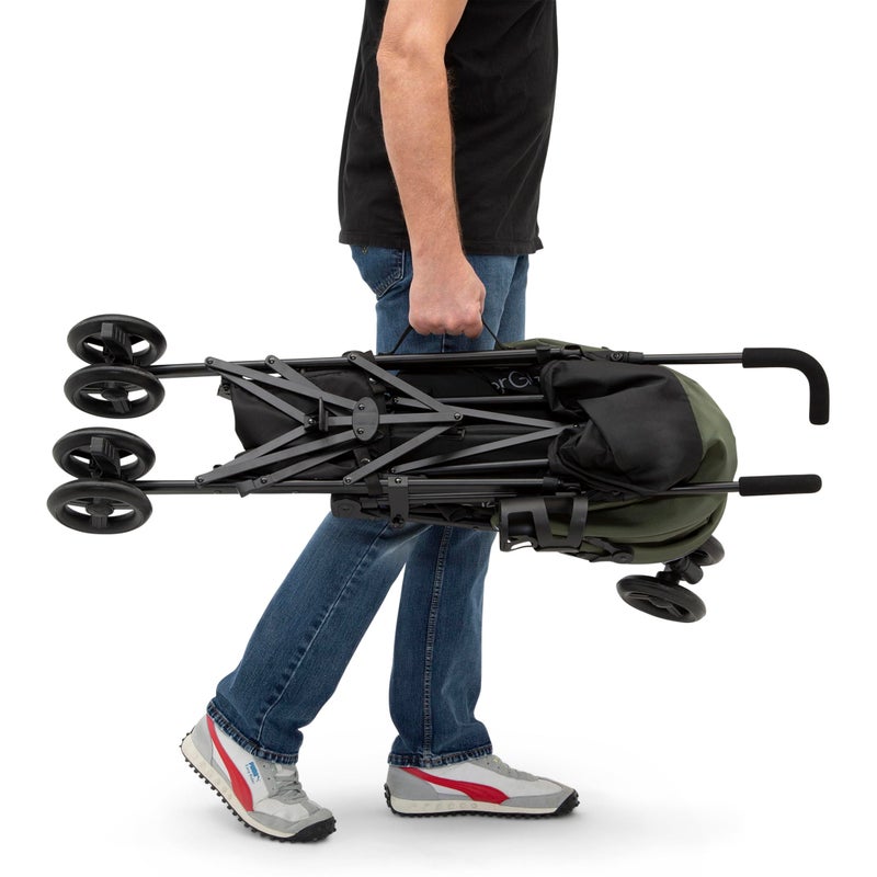 Delta CHILDREN Jeep PowerGlyde Stroller by Delta Children Lightweight Travel Stroller with Smoothest Ride & Compact Fold, 3-Position Recline, Extra Large Storage Basket, Olive Green - Image 5