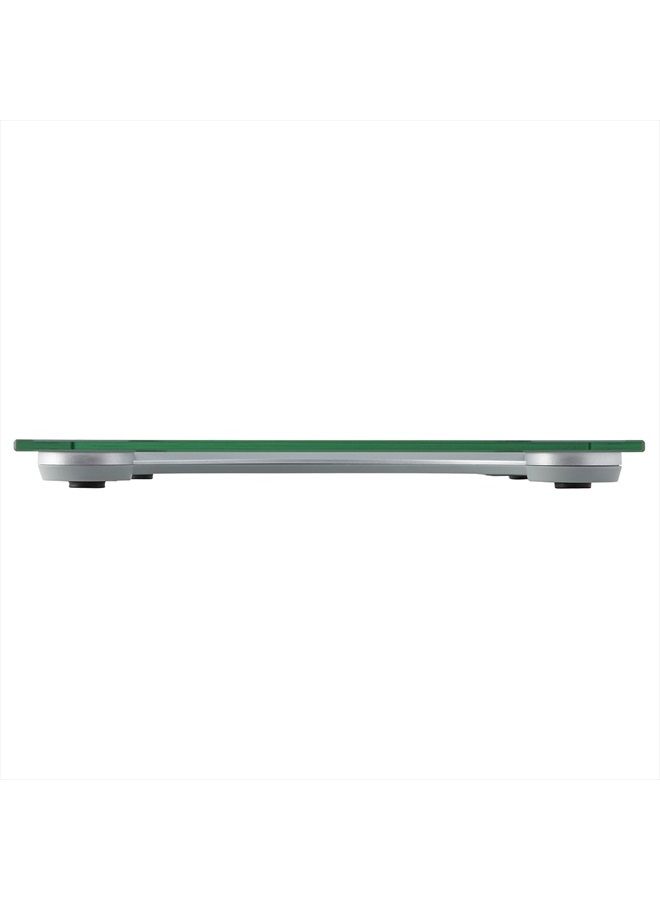 Taylor ميزان حمام رقمي زجاجي شفاف بسعة 400 رطل مع لمسات معدنية، 12"L x 12"W x 1"H، فضي - Image 2