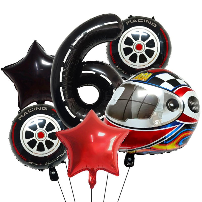 Sturdy 40 Inch Aluminum Foil Racing Balloon Set Portable For Indoor Outdoor Party Use Color D - Image 2