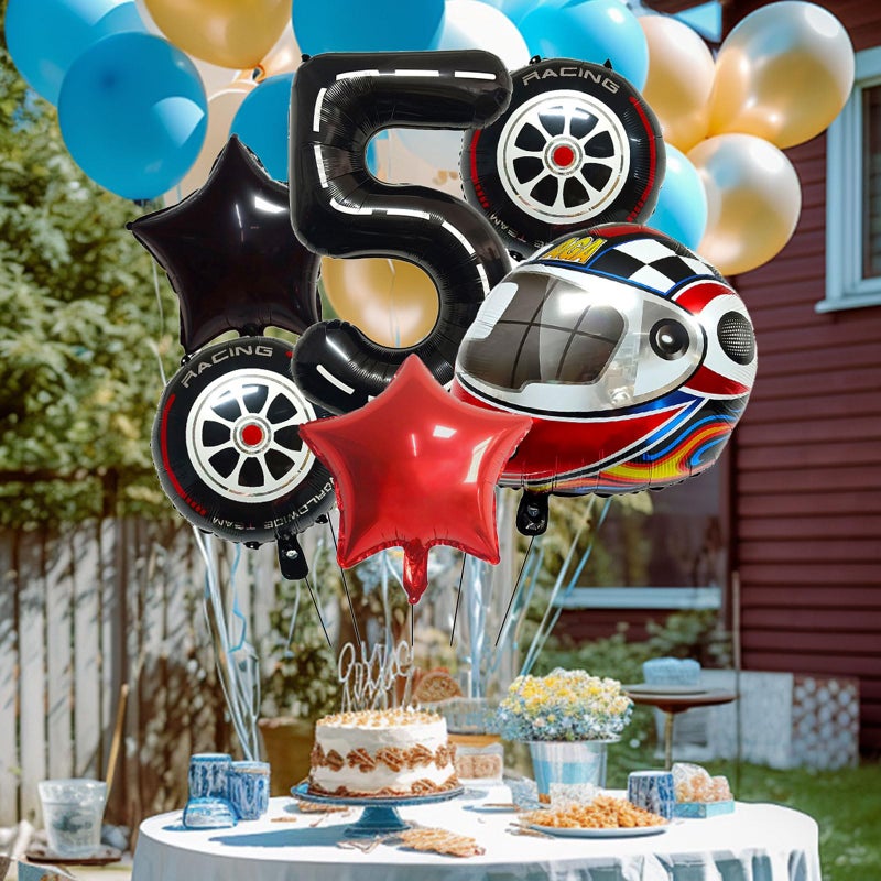 Sturdy 40 Inch Aluminum Foil Racing Balloon Set Portable For Indoor Outdoor Party Use Color D - Image 3