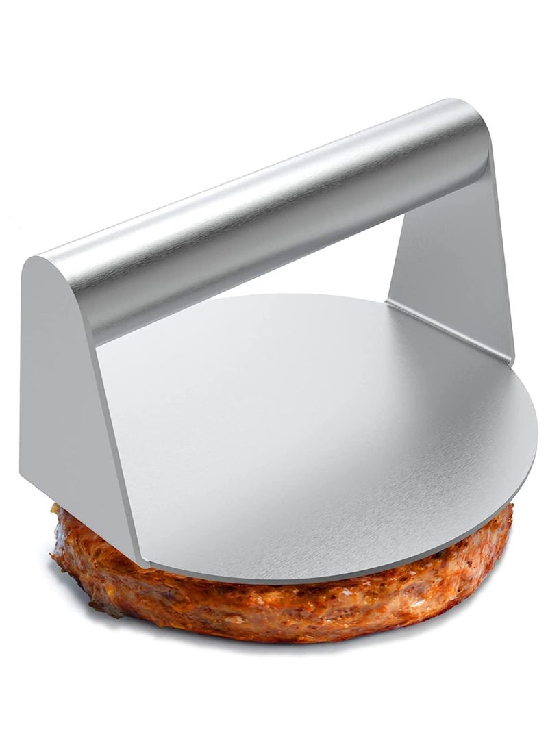 Altheqa Stainless Steel Burger Press, 14cm Round Smash Burger Press, Professional Griddle Accessories Kit for Flat Top Grill, Hamburger Patty Maker and Squeeze Grease, Easy to Clean  - Image 1