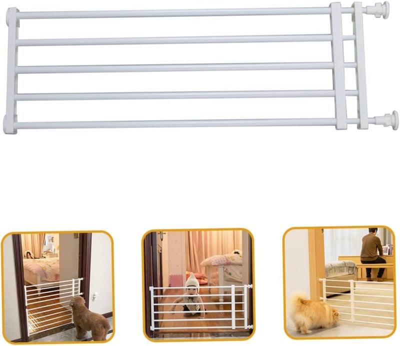 Pet Safety Gate Extra Dog Gate Easy to Move Install Stairs Doorways White Wide - Image 4