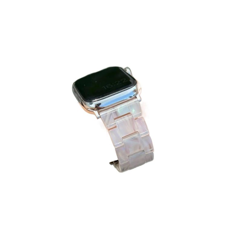 LL Black Resin Bracelet Strap Smartwatch Band Compatible with Apple Watch with Adjustable Fit Replacement Strap for Daily Wear - Image 5