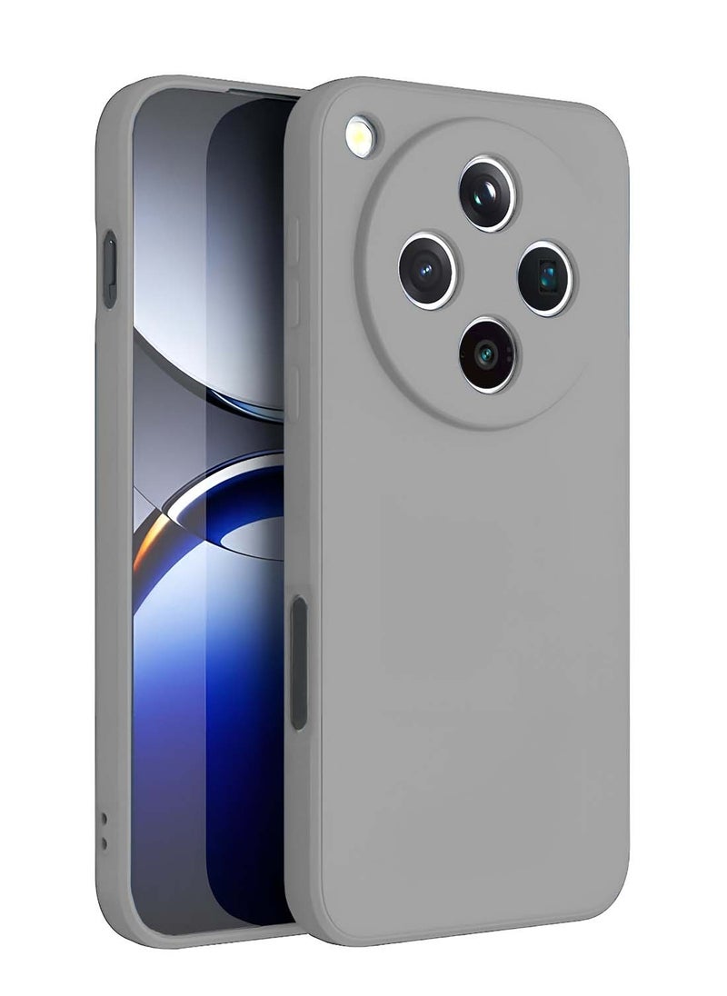 Wtech - Oppo Find X8 Pro 5G 2024 Premium Soft Liquid Silicone Case Cover - Grey - Image 1