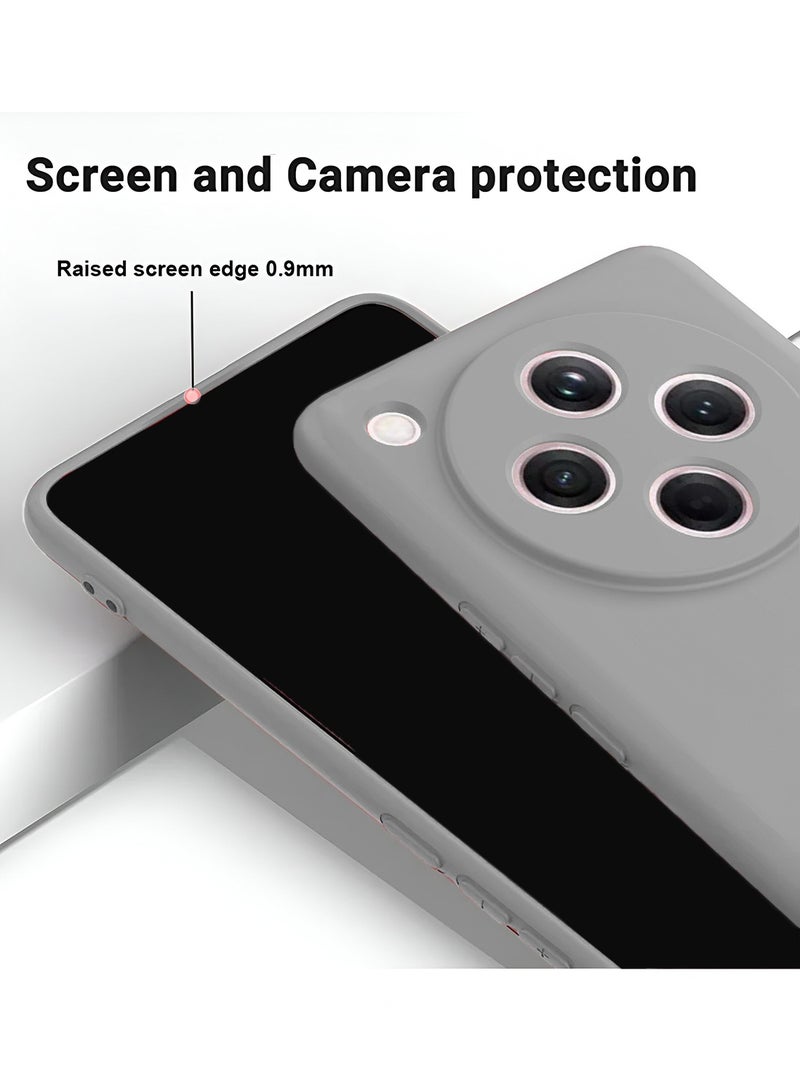 دبليو تيك غطاء جراب سيليكون سائل ناعم ممتاز من Oppo Find X8 Pro 5G 2024 - رمادي - Image 3