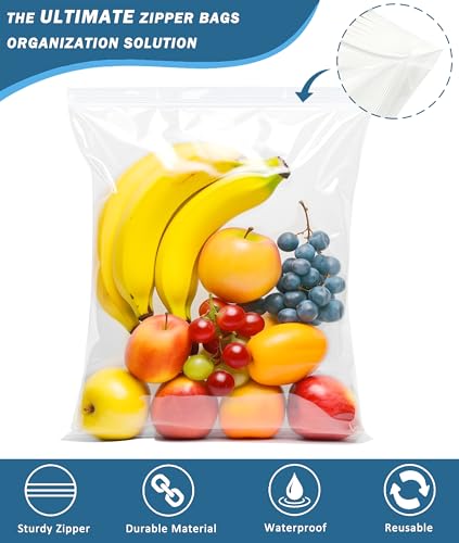Damaisely 10 Heavy Duty Storage Bags with Zipper Top, 3.1-mil Thick, Extra Large 5 Gallon Bag 18" x 24", Resealable Plastic Bag, Jumbo Freezer Bags for Food, Clothes, Travel, Moving - Image 4