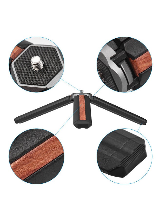 Generic - Mini Desktop Tripod Stand 1/4 inch Screw Aluminum Alloy 5kg Load Capacity Compatible with Feiyu G5/G6/G6 Max/Vimble 2S/VLOG Pocket Zhiyun CRANE-M2/Smooth 4/Q Gimbal Handhle Grip Stabilizer Tripod - Image 1