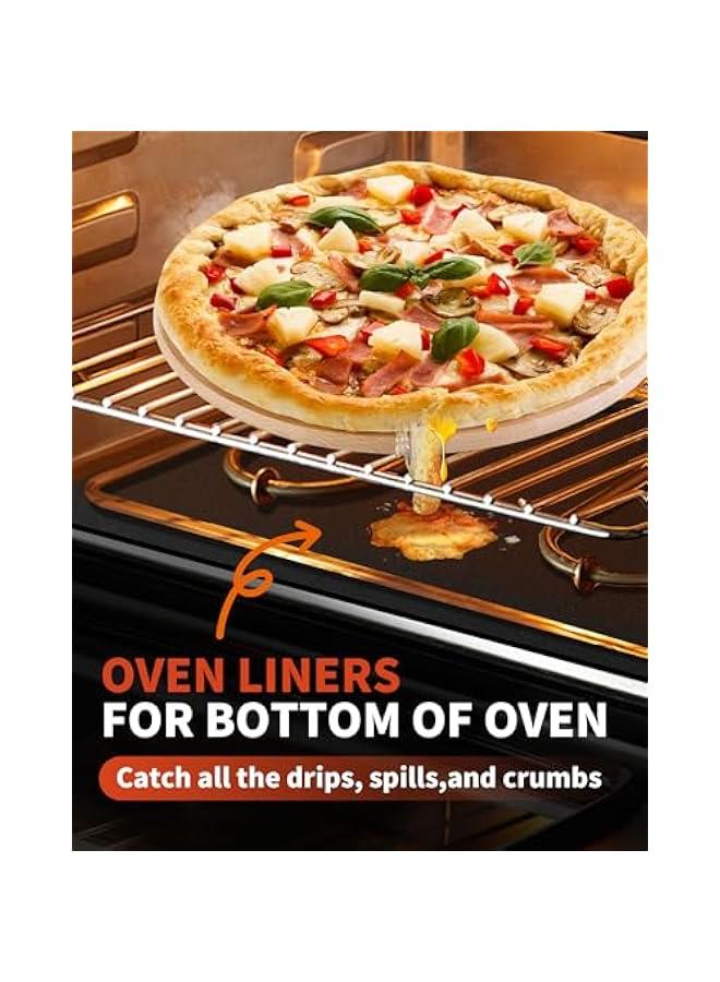 3 Pack Oven Liners for Bottom of Oven, 17x25 Large Heavy Duty Non-Stick Reusable Oven Mat for Electric, Gas, Toaster & Convection Ovens - BPA & PFOA Free, Dishwasher Safe, Kitchen Essentials, Black - Image 2